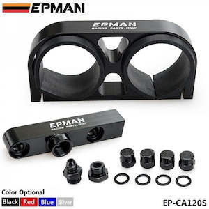 EPMAN Dual Fuel Pump Bracket Assy with Adapter Port - Black