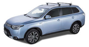 RHINO RACK VORTEX SX BLACK 2 BAR ROOF RACKS - MITSI OUTLANDER 2012-2022