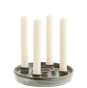 Madam Stoltz Stoneware Candle Holder