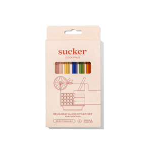 Sucker NZ - Cocktail Glass Drinking Straws - Multi-colour