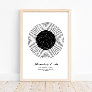 Song Lyrics Star Map – Autumn Designs