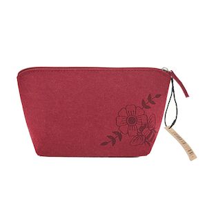 Products: Cosmetic Bag Felt Bee NZ 22cm Burgundy - Avalon International