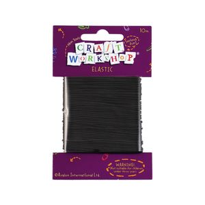 Craft Elastic 1mm Round Black 10m - Avalon International