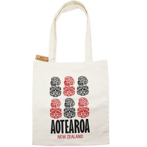 Cotton Tote Bag NZ Aotearoa Tiki 40cm - Avalon International
