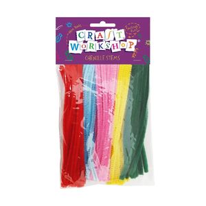 Craft Chenille Stems 65pc 15cm Col - Avalon International