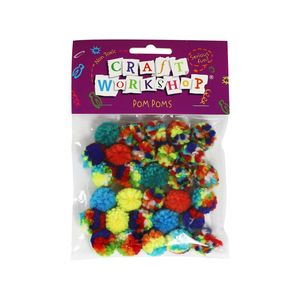 Craft Pom Poms Yarn Asst Clrs 2cm x 30pc - Avalon International