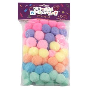 Craft Pom Poms Pastel 30mm 70pc - Avalon International