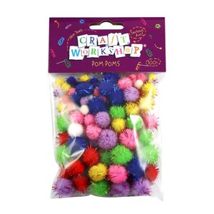 Products: Craft Pom Poms Glitter Asst 100pcs - Avalon International