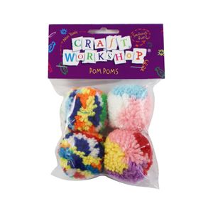 Craft Pom Poms Yarn Asst Clrs 5cm - Avalon International