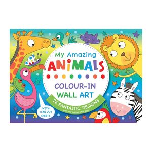 Colour-In Animal Wall Art A4 Easy-Tear-Out 24shts - Avalon International