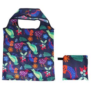 Shopping Bag Foldable NZ Native Birds Navy Blue - Avalon International