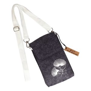 Crossbody Bag Felt NZ Pohutukawa w/White 18x10.5cm - Avalon International