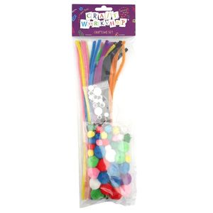 Craft Chenille Stems +Pompoms +Eyes 80pc - Avalon International