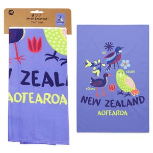 Tea Towel NZ Birds Blue 50x70cm - Avalon International