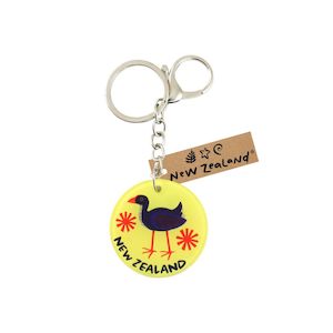 Products: Keyring w/Clip NZ Round Pukeko 45mm - Avalon International