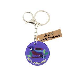Products: Keyring w/Clip NZ Round Tui 45mm - Avalon International