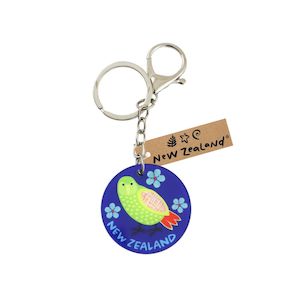 Products: Keyring w/Clip NZ Round Kakapo 45mm - Avalon International
