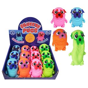 Products: Squeeze Pugs Colourful 4asst 10.5cm - Avalon International