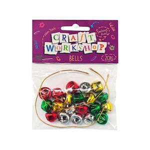 Craft Bells Red Green Gold Silver 15mm 20pc - Avalon International