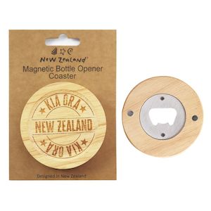 Bottle Opener Magnet Coaster NZ 8cm B/C - Avalon International