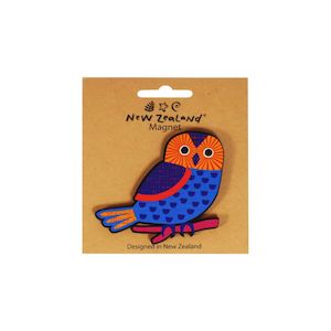 Magnet Wooden NZ Owl 73mm B/C - Avalon International
