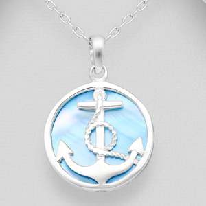 Sterling Silver & Mother of Pearl Anchor Pendant