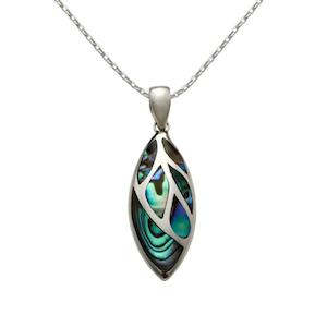 Sterling Silver & Paua Shell Roimata Drop Pendant