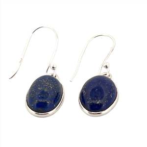 Gemstones: Sterling Silver Lapis Lazuli Dangly Earrings