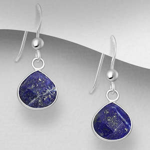 Sterling Silver Lapis Lazuli Dangly Earrings