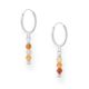 Sterling Silver Hoops with Orange Agate Gemstone Beads