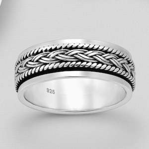Rings: Sterling Silver Kete Weave Spin Ring