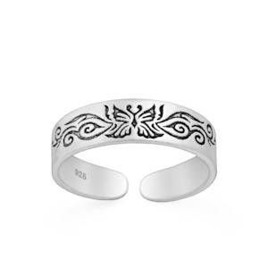 Sterling Silver Butterfly Toe Ring