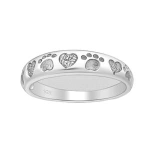 Rings: Sterling  Silver Paw Print Ring
