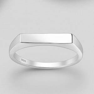 Rings: Sterling Silver Engravable Bar Ring