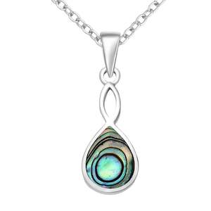 Sterling Silver Paua Shell Twist Pendant