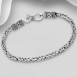 Anklets Bracelets: Sterling Silver Oxidized Bracelet