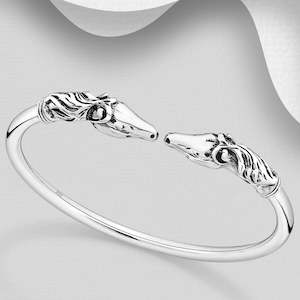 Sterling Silver Horse Bangle
