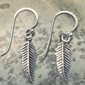 Home Bestseller Earrings: Sterling Silver Silver Fern Dangly Earrings