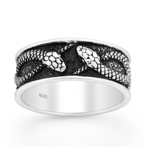 Home Bestseller Rings: Sterling Silver Oxidized Snake Ring
