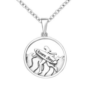 Home Bestsellers Pendants: Sterling Silver Ocean Soul Girl Surf Pendant