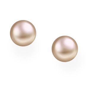 Freshwater Pearls: Peach Freshwater Pearl Stud Earrings - 12 mm
