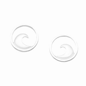 Earrings: Sterling Silver Wave Stud Earrings