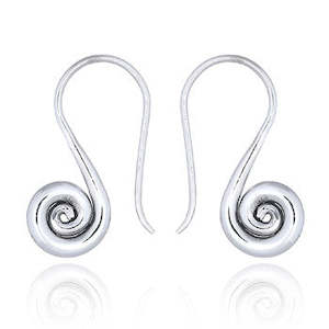 Sterling Silver Koru Drop Earrings