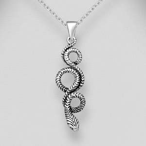 Home Bestsellers Pendants: Sterling Silver Oxidised Snake Pendant