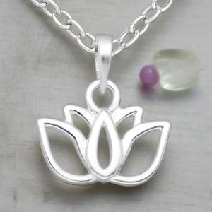 Home Bestsellers Pendants: Sterling Silver Lotus Flower Pendant