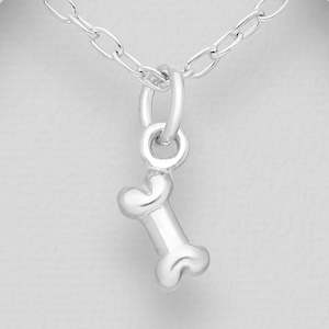 Home Bestsellers Pendants: Sterling Silver Tiny Dog Bone Pendant