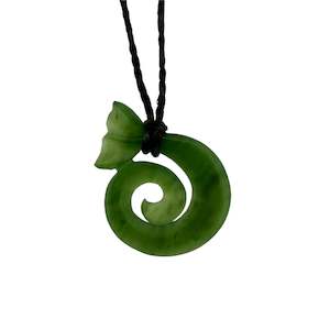 Pounamu Whales Tail & Koru Pendant
