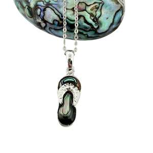 Bestsellers: Sterling Silver & Paua Shell Jandal Pendant