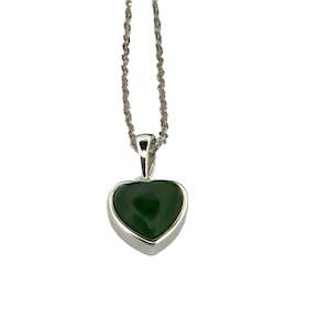 Bestsellers: Sterling Silver Tiny Greenstone Heart Pendant