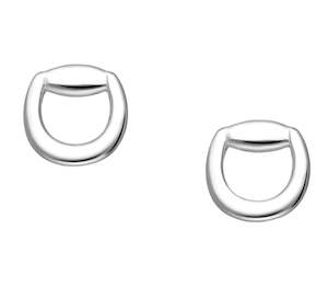 Sterling Silver Horse Snaffle Stud Earrings